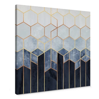 Canvas Fredriksson - Blue & White Hexagons 