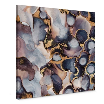 Leinwandbild Fredriksson - Tinte: Rosé und Gold - quadratisch 