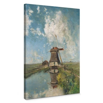 Canvas Gabriël - Windmolen in de polder 