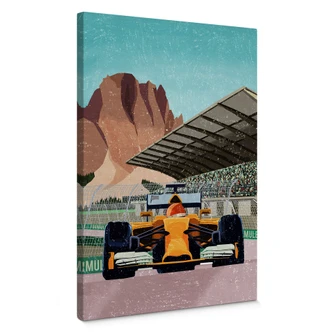 Canvas Goed Blauw - Race Auto 