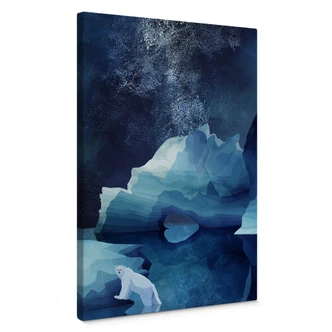 Canvas print Goed Blauw - Polar Bear 