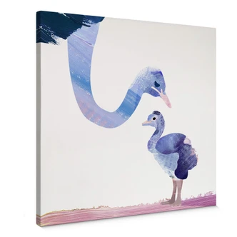 Canvas Print Goed Blauw - Feathers 