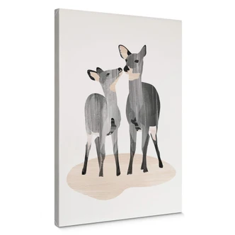 Canvas Print Goed Blauw - Deer 