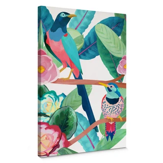 Canvas print Goed Blauw - Birds in Spring 