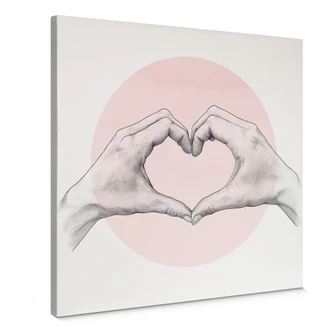 Tableau en toile Graves - Main en coeur 