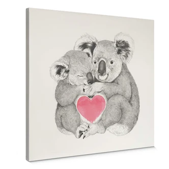 Tableau sur toile Graves - Koalas aiment les câlins 