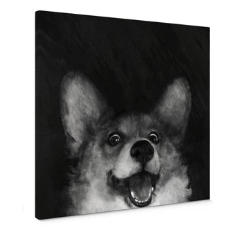 Tableau en toile Graves - Sausage Fox Corgi 
