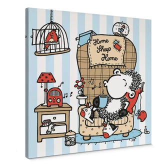 Sheepworld Home Sheep Home - Music Canvas print 