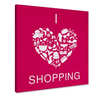 I love Shopping Canvas print square 