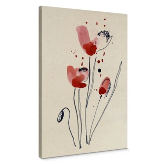 Illustrerede valmuer - Lærredsprint 