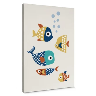 Leinwandbild Kubistika - Bunte Fische 