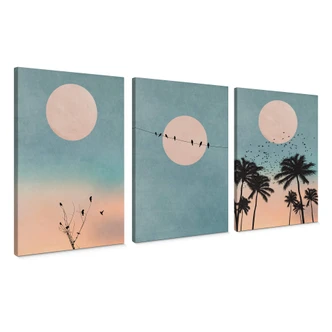 Canvas Set Kubistika - Moon (set van 3) 