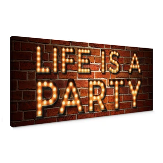 Life is a Party 02 Canvas print panorama 