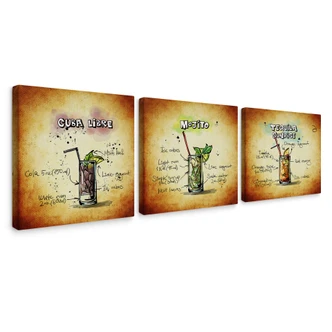 Leinwandbild Longdrinks Set 01 (3-teilig) 