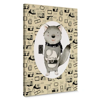 Tableau sur toile Loske - Loup et appareil photo 