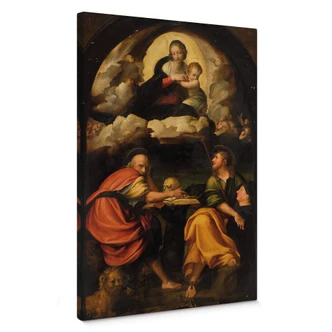 Leinwandbild Michelangelo - Maria mit Kind in derGlorie 