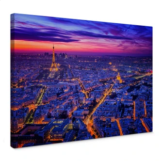 Canvas Parijs bij Nacht 