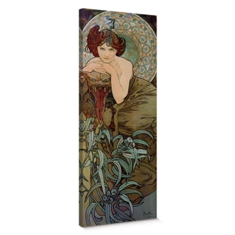 Canvas Mucha Edelstenen: Smaragd 