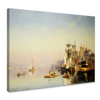Leinwandbild Neumann - Fischerboote und Kähne auf der Themse bei Greenwich 
