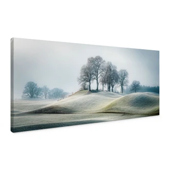 Leinwandbild Frostige Hügellandschaft - Eisenmann - Panorama 