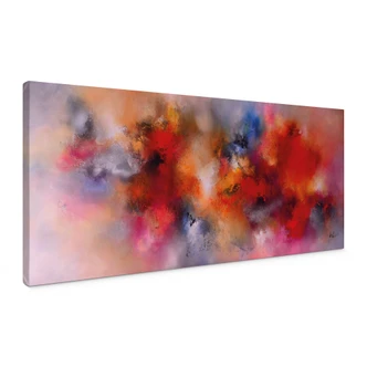 Leinwandbild Abstrakte Farbexplosion - Fedrau - Panorama 