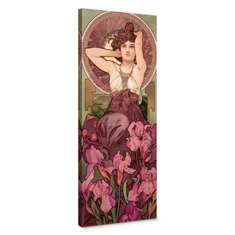 Tableau sur toile Mucha - Pierres précieuses : améthyste 