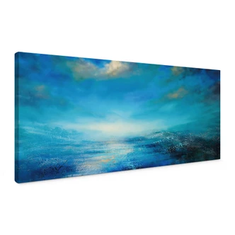 Canvas schilderij Eindeloze uitgestrektheid in blauw - Schmucker - Panorama 