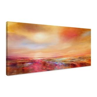 Leinwandbild Goldener Horizont im Abendlicht | Kunstdruck fürs Wohnzimmer - Schmucker - Panorama 