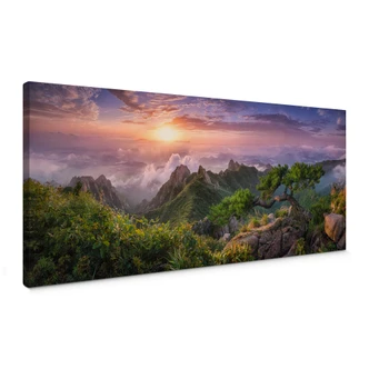 Leinwandbild Seo - Grüne Berglandschaft - Panorama 