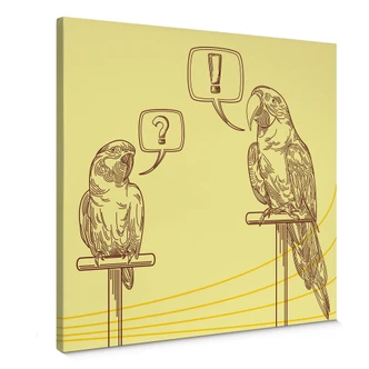 Leinwandbild Papageien Illustration 