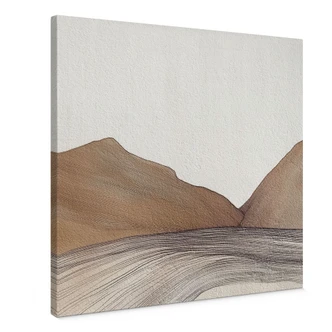 Leinwandbild Line Art Berge und Wüste | Abstrakte Kunst - Alma - Quadratisch 
