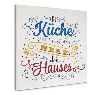 Leinwandbild Die Küche ist das Herz des Hauses - hell - Quadratisch 