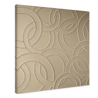 Leinwandbild Abstrakte Ringe beige - Grande - Quadratisch 