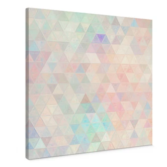 Canvas Kleurrijke mozaïek driehoeken - Jaszke 