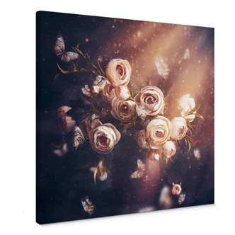 Leinwandbild Kiral - Der Rosenstrauß - Quadratisch 