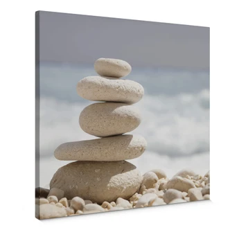 Leinwandbild Steine am Meer - Quadratisch Leinwandbild Steine am Meer - Quadratisch