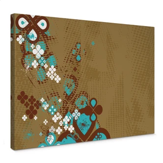 Leinwandbild Retro-Blumen 1970 
