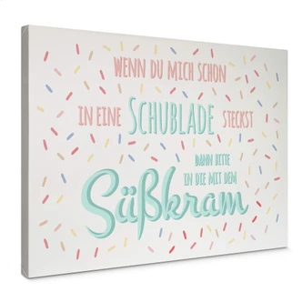 Leinwandbild Schublade mit Süßkram 