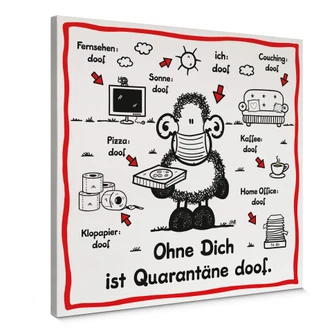 Stampa su tela Sheepworld - Quarantäne doof 