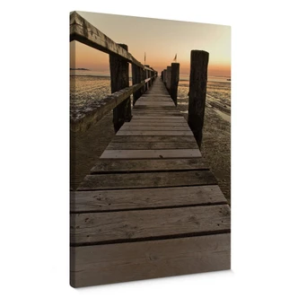 Leinwandbild Steg im Wattenmeer 