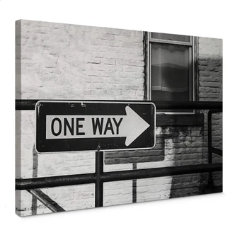 Leinwandbild Street Sign One way 
