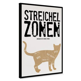 Leinwandbild Streichelzonen - Katze 