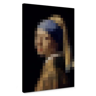 Leinwandbild Pixelart - Vermeer - Das Mädchen mit  dem Perlenohrring 