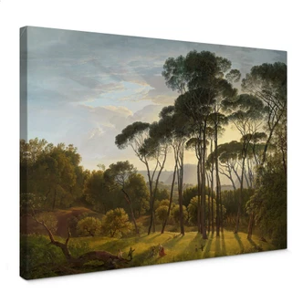 Canvas - Voogd - Italiaans Landschap met Parasoldennen 