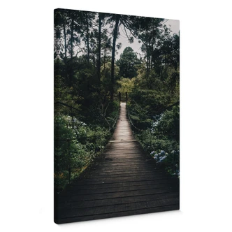 Leinwandbild Waldweg 