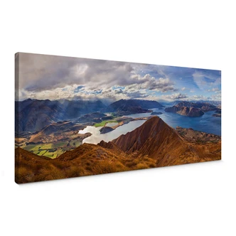 Leinwandbild Yan - Aussicht vom Roys Peak - Panorama 