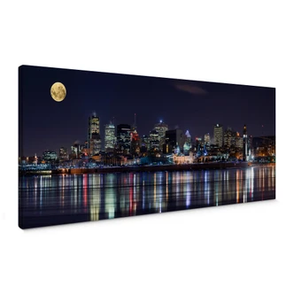 Canvas Print YuppiDu - Moon over Montreal 