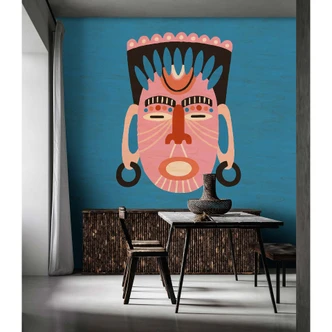 Livingwalls Fototapete Walls by Patel 3 Overseas 3 blau, rosa, schwarz, orange 
