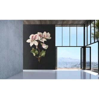 Livingwalls Fototapete Walls by Patel 3 Midnight Garden 1 schwarz, grün, weiß, rot, braun 