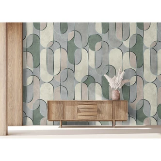 Livingwalls Fototapet Walls by Patel 3 Ritz 2 grön, grå, beige, vit 